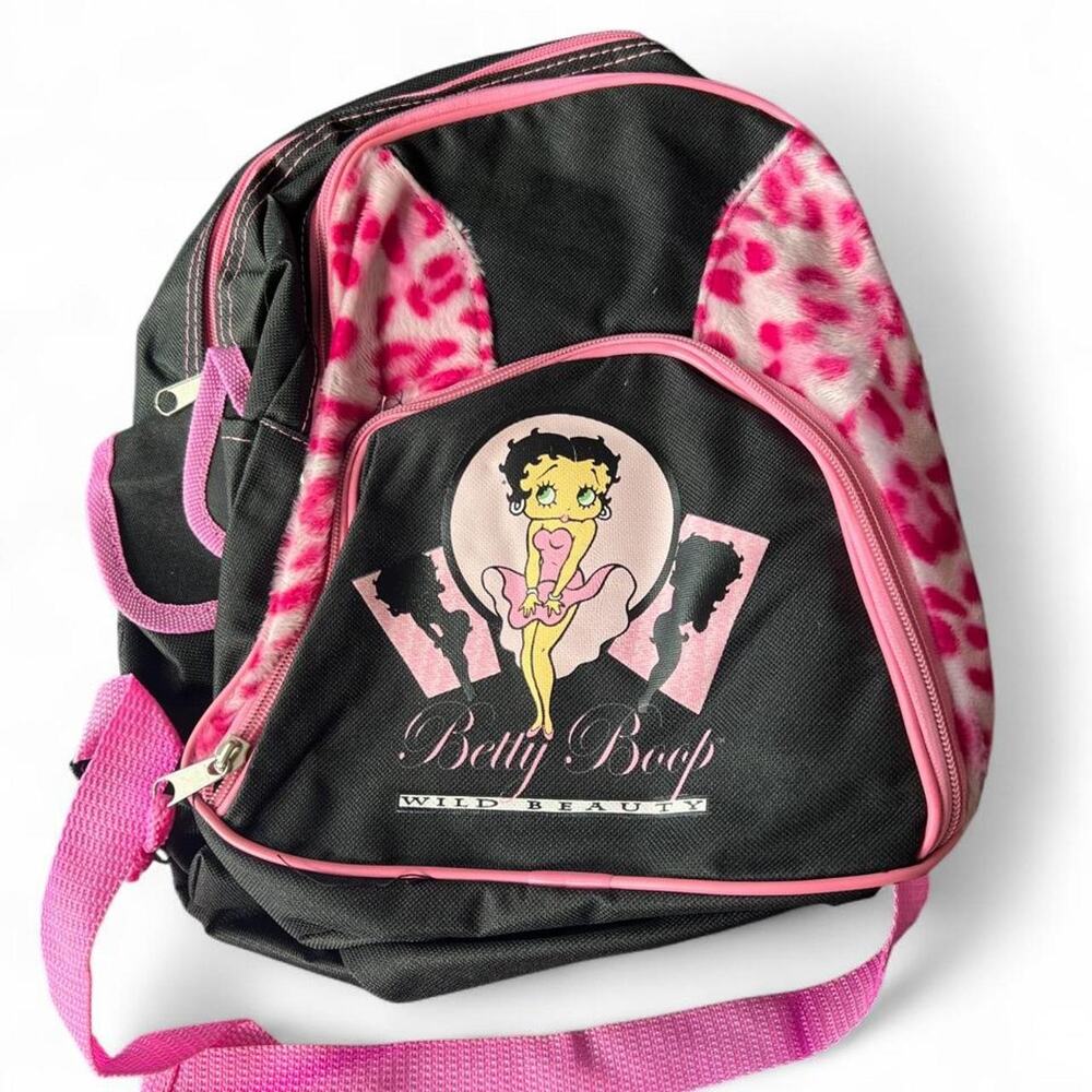Betty Boop Pink & Black Deadstock Y2K Backpack